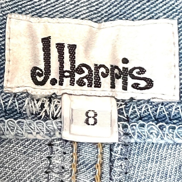 Vintage JL Harris High Rise Light Wash Velvet Trim 90s Tapered Mom Jeans Size 8 - Picture 11 of 12